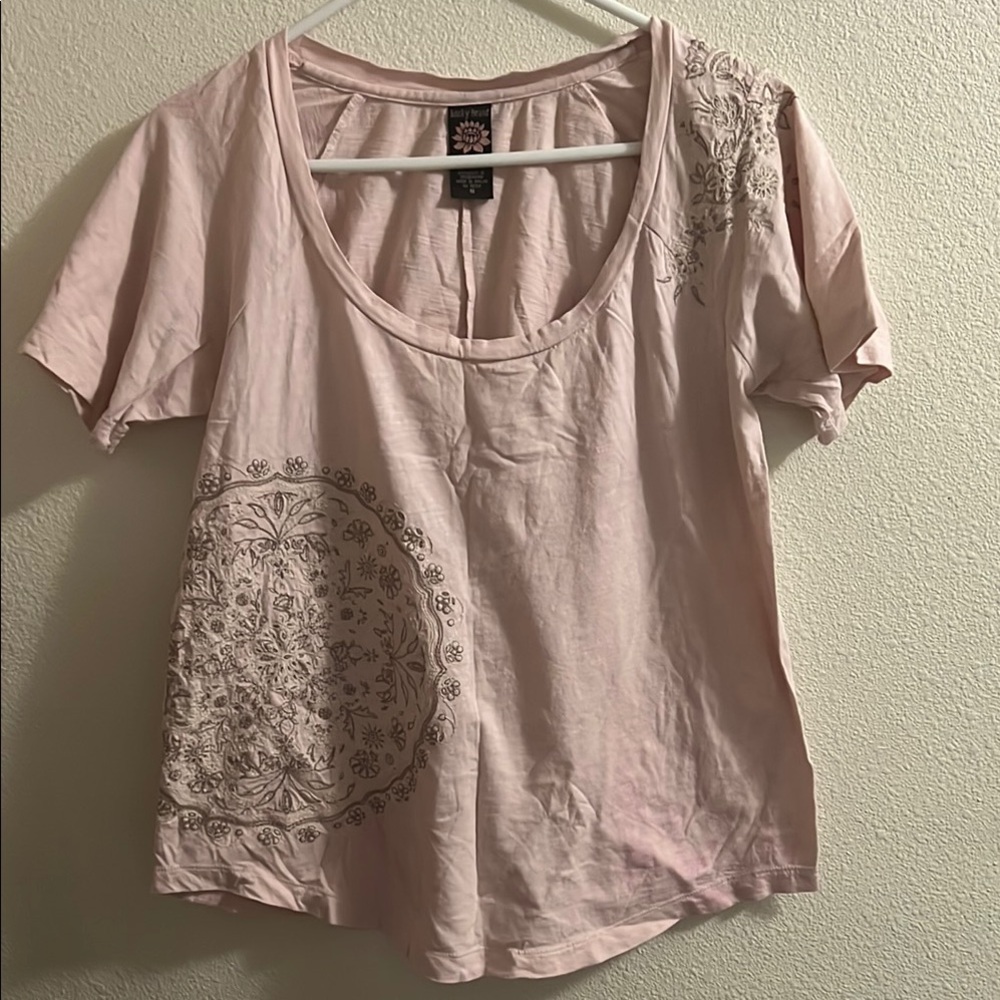 Lucky Brand Pink Graphic Short Sleeve T-Shirt